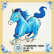 blue thunder horse painting gig poster