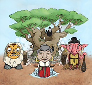 korean lion mask costume drawing