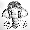 dead mammoth head copic marker drawing