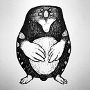 A mole with symbol patterns ink drawing