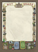 page layout with various nottingham landmarks and popular figures as board game tokens